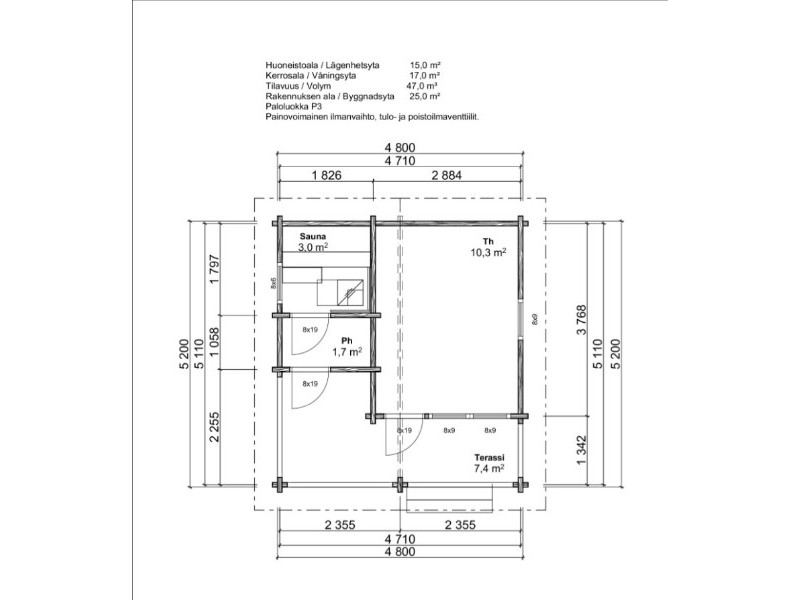 Баня из бруса 5,2×4,8 Баня из бруса 5,2×4,8